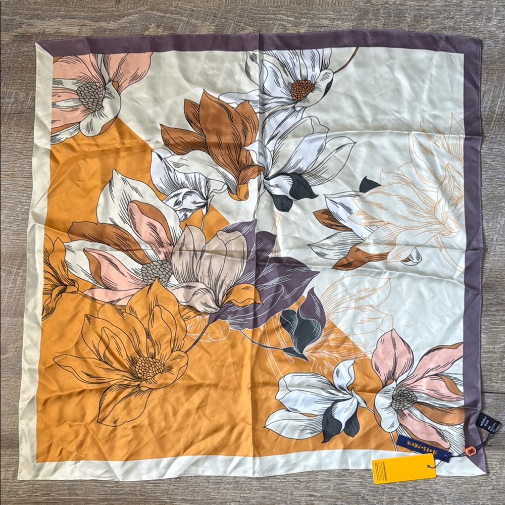 NWT Wensli Silk Floral Scarf